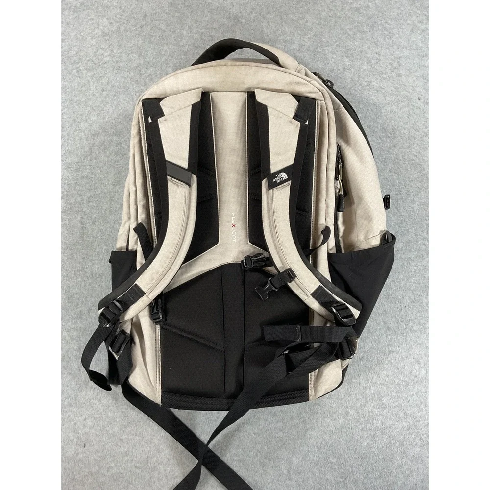 The North Face Surge Backpack Tan Black FlexVent Laptop Compartment Daypack